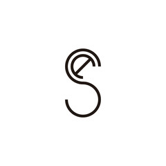 Letter A in S curve, line geometric symbol simple logo vector