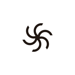 Obraz premium Ribbon, technology geometric symbol simple logo vector