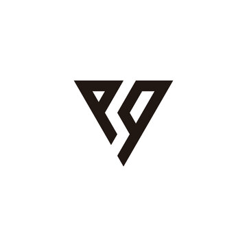 Letter pq triangle geometric symbol simple logo vector