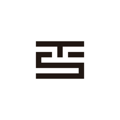 Letter TS square geometric symbol simple logo vector