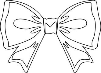 bow line art vector illustration black color thin line