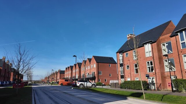 Winchester Hampshire, UK. 12.03.2025. Video. New build homes on outskirts of Winchester city centre, Hampshire UK.