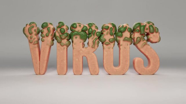 Virus Skin Infection Realistic 3D Animation of Inflated Skin Texture with Sickly Green Pus Tones