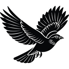 Obraz premium A simple silhouette of a bird in flight