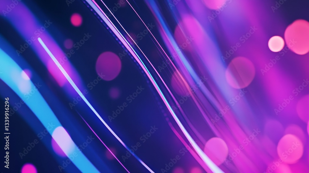 Poster abstract colorful light trails with vibrant bokeh effects creating a dynamic background