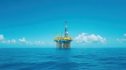 Obraz premium Offshore Oil Platform under a Clear Sky