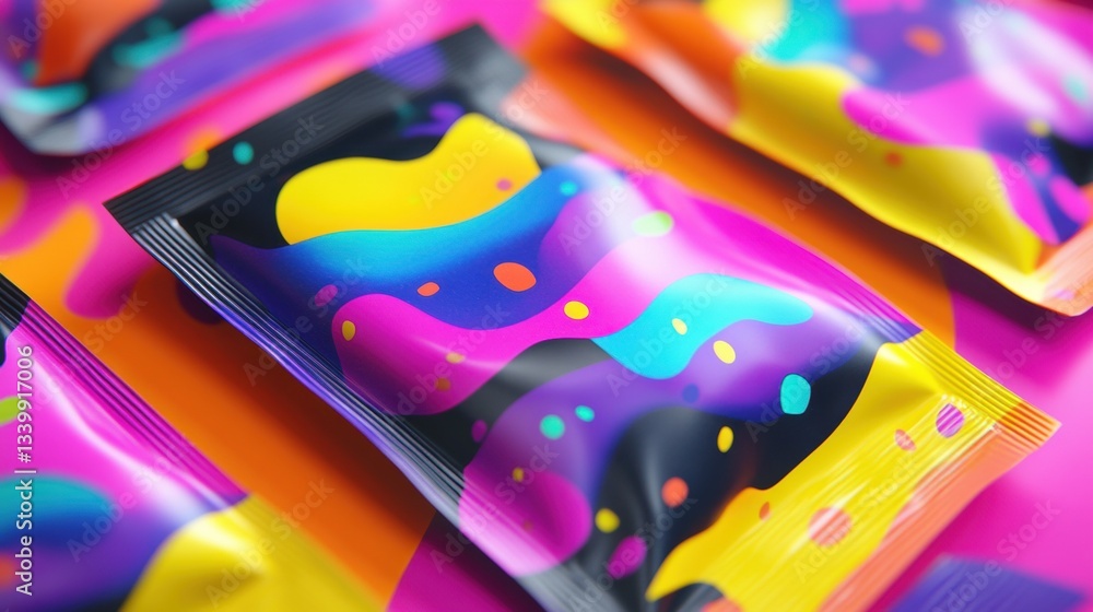 Poster colorful abstract design with swirling patterns and a bold vibrant palette for creative projects and