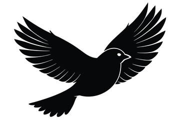 Obraz premium A free bird flying in silhouette stock illustration on white background