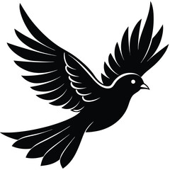 Obraz premium A free bird flying in silhouette stock illustration on white background