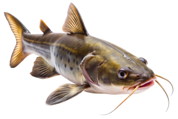 Wels catfish isolated on transparent background