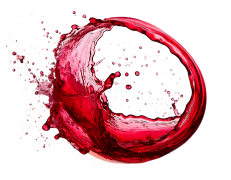 Red Wine Splash isolated on transparent background