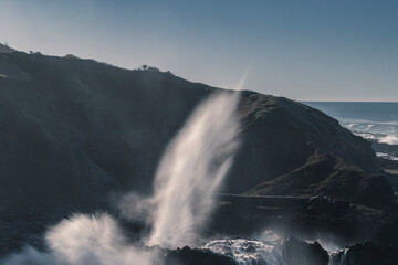 Long Exposure of the Spouting Horn on the Oregon Coast near Cape Perpetua