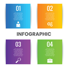 Creative concept for infographic with 4 steps financial minimalist chart list design
