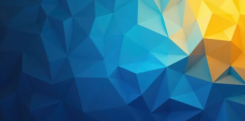 Fototapeta premium Dynamic blue to yellow gradient geometric shapes backdrop, wallpaper, backdrop, texture