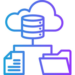 Obraz premium Data Structures line gradient icon