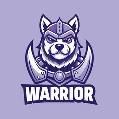 Mighty Warrior Dog Mascot Cartoon Character in Vector Format