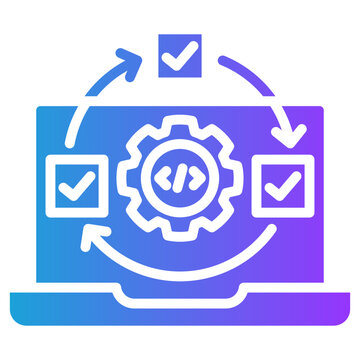 Script Automation glyph gradient icon