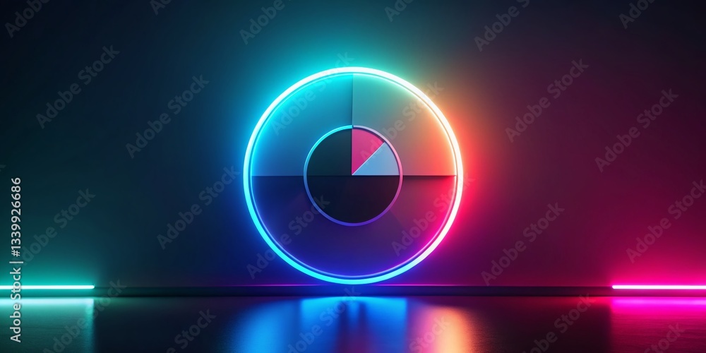 Aufkleber abstract circle loading silhouette infographic background - storage pie chart design