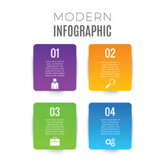 Infographic 4 step business concept template creative design with icons