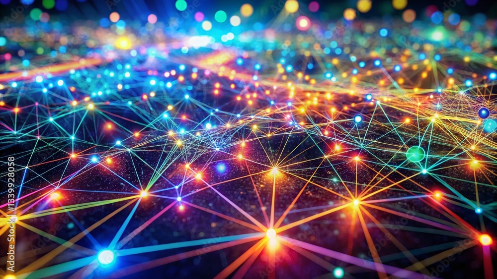 Aufkleber abstract cyberspace connections: harmonizing data streams aerial view