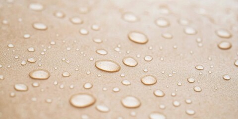 Close up of wet sand with water droplets reflecting natural light after rain