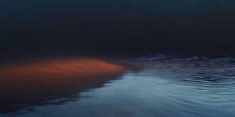 Obraz premium Tranquil wet sand and rippled reflections at dusk