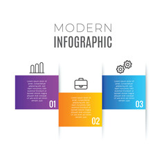 Modern presentation 3 step business creative infographic template editable design