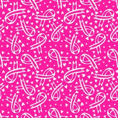 Breast cancer month seamless pink ribbon day mammogram pattern for medical accessories and medicine textiles