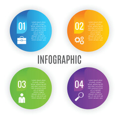 Simple modern 4 step business infographic template with icons creative design