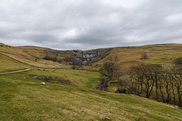 Naklejka premium Malham Cove - Views while hiking, Yorkshire