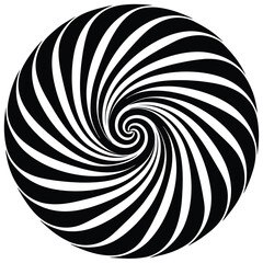 Black White Spiral on a White Background