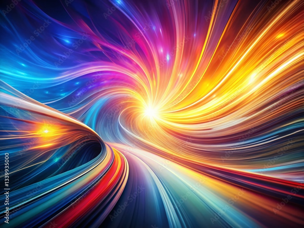 Poster abstract light streaks panoramic background - dynamic flowing shadow design