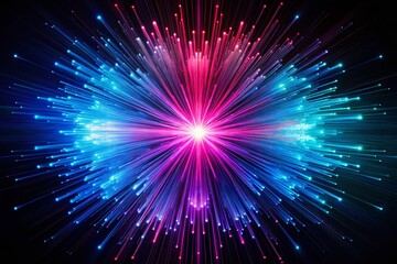 Fototapeta premium Abstract Light Streaks: Pink & Blue Double Exposure Convergence