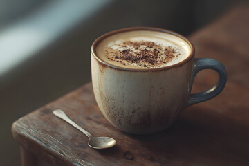 Ceramic Mug with Frothy Cappuccino