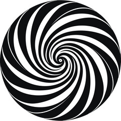 Naklejka premium Black hole spiral space logo black silhouette vector