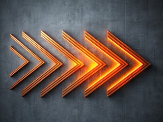 Abstract Orange Arrow Pattern: Modern Grey Background Long Exposure Design