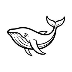 Obraz premium Whale icon swimming gracefully, marine life concept