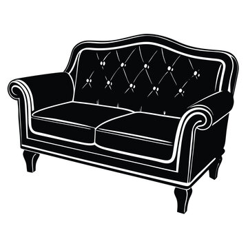 recommend clip art: Sofa silhouette vector