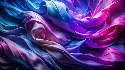Obraz premium Abstract Purple and Blue Flowing Fabric Portrait Photography