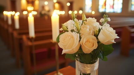 Obraz premium Funeral Service In Church But Show Also A Hope --