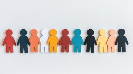 Colorful Unity: A Diverse Row of  People