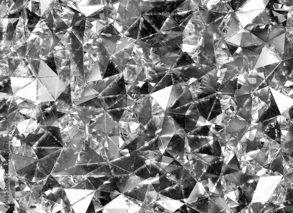 Poster luxury abstract realistic crystals texture with prism reflection close up background 3d rendering