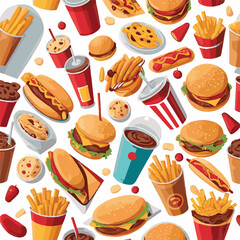 fastfood, fast, snack, food, meal, delicious, burger, lunch, background, dinner, american, meat, unhealthy, menu, restaurant, set, cheeseburger, junk, isolated, hamburger, fat, eat, sandwich, tasty, c