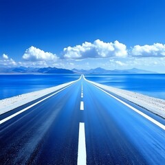 Fototapeta premium Aspiring Road to Success: Coastal Highway.