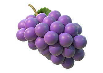 Grape Cluster: A close-up shot of a vibrant cluster of fresh, juicy grapes, the plump orbs showcasing a beautiful deep purple hue. The leaves are a lush green, adding to the image's allure.