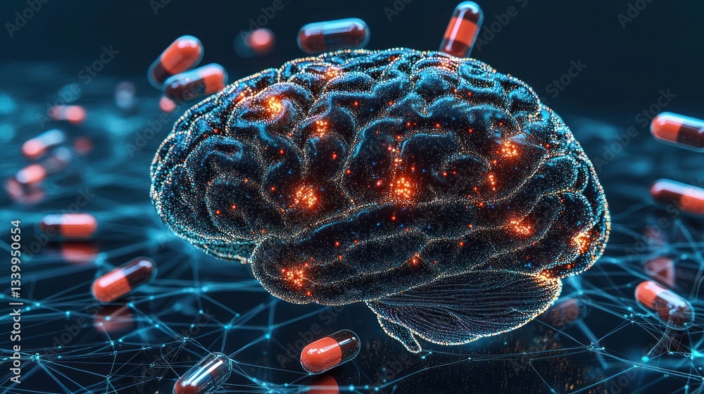 Poster the neural network: brain and medication visualization