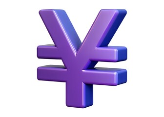 Obraz premium Digital Yen: A contemporary, 3D-rendered Japanese Yen symbol, rendered with smooth gradients and subtle shadows, symbolizing finance, currency, and global economics.