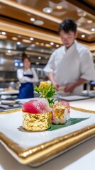 Sushi Chef Restaurant Japanese Food Delicious Meal