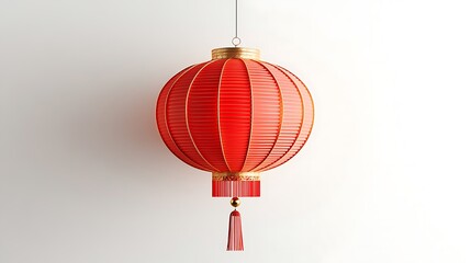 A round, red, Chinese-style paper lantern hangs from a ceiling.