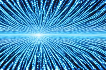 Abstrakcyjne tło złożone ze światłowod&oacute;w skupiających się w jasnym punkcie.